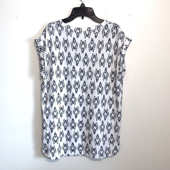 Gap | Women’s White Black Sleeveless Knit Geometric Printed Shirt Blouse Size S - Picture 2 of 16
